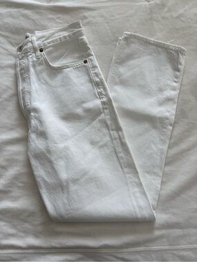 Agolde White High-Rise Button-Fly 90s pinch waist Jeans